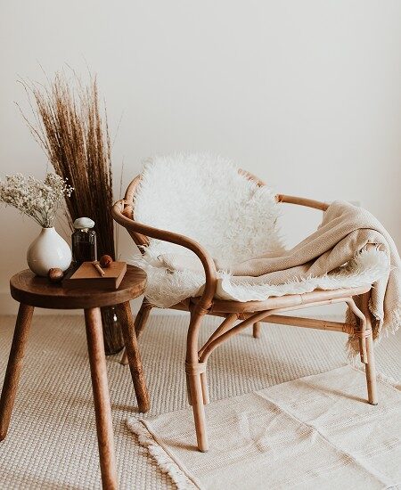 Beautiful beige carpet in sitting corner